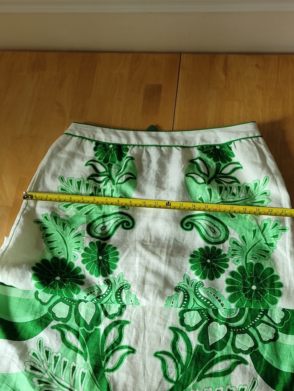 FARM Rio 100% Linen Color Festival Green Midi Skirt - Picture 8 of 13